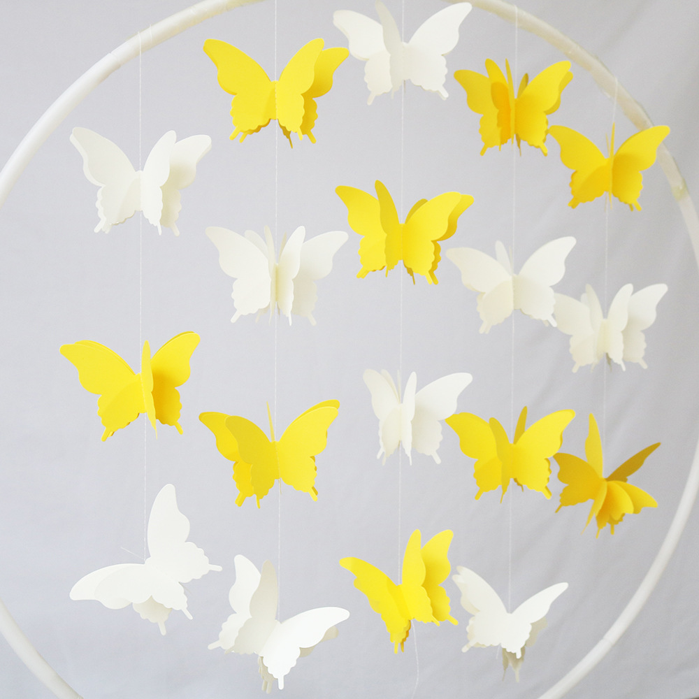 2组大号黄色3D蝴蝶