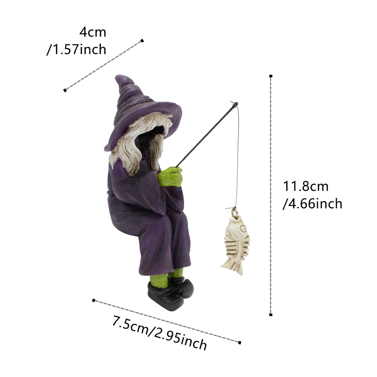  New Halloween Ghost Festival Fishing Witch Resin Crafts Ornaments Fishing Fish Tank Ornaments Decoration Ceremony