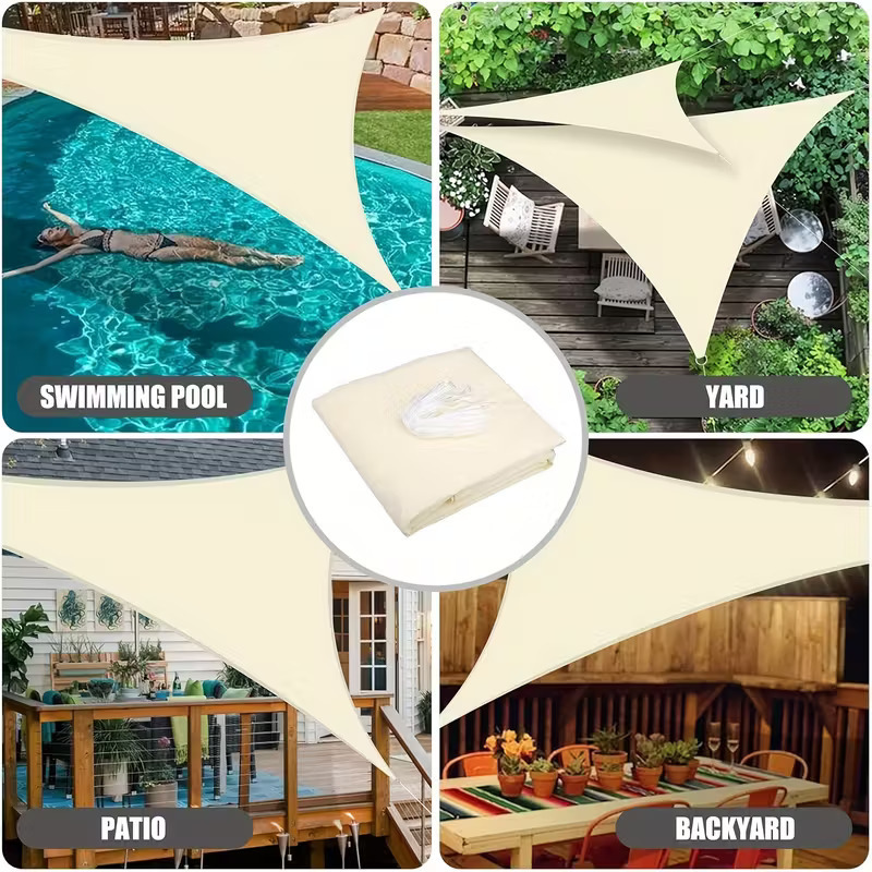 Xiyin Temu Cross-Border Outdoor Canopy in Stock, Rectangular Sunshade Sail, 420D Oxford Cloth Sunshade Sail, Triangular Shape