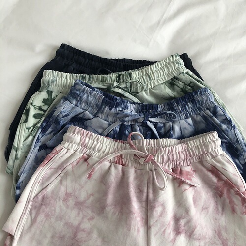 Cross-border 2025 Summer Loose Plus Size Tie-Dye Wide Leg Pants for Women Casual Sports Short Pants Wholesale