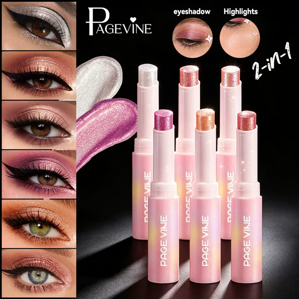 Cross-Border Makeup Page Vine Popular Product: Water-Glossy Jelly Highlighter Eyeshadow Stick, Ultra-Shiny Multi-Color Eyeshadow Highlighter Stick