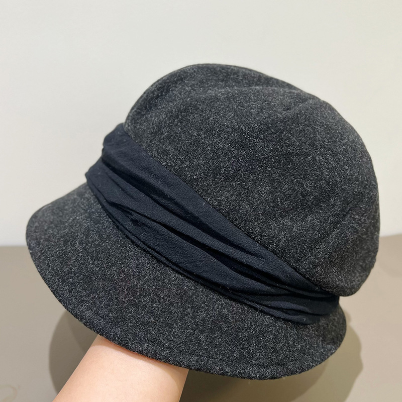 Hepburn Style Autumn Winter Woolen Beret For Women 2025 New French Retro Elegant Lady Socialite Bucket Hat_voghion.com
