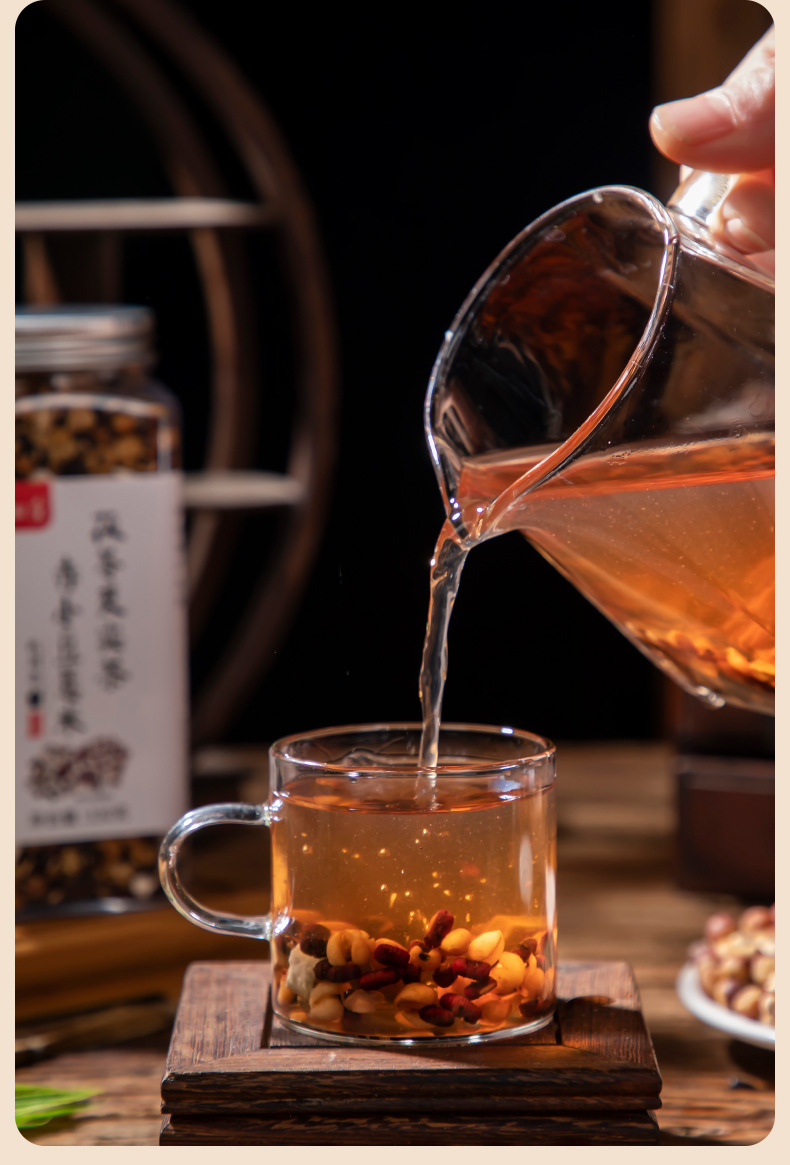 Three-Steam Three-Sun Red Bean Poria Coix Tea (330g) — Roasted Herbal Blend with Euryale specifications