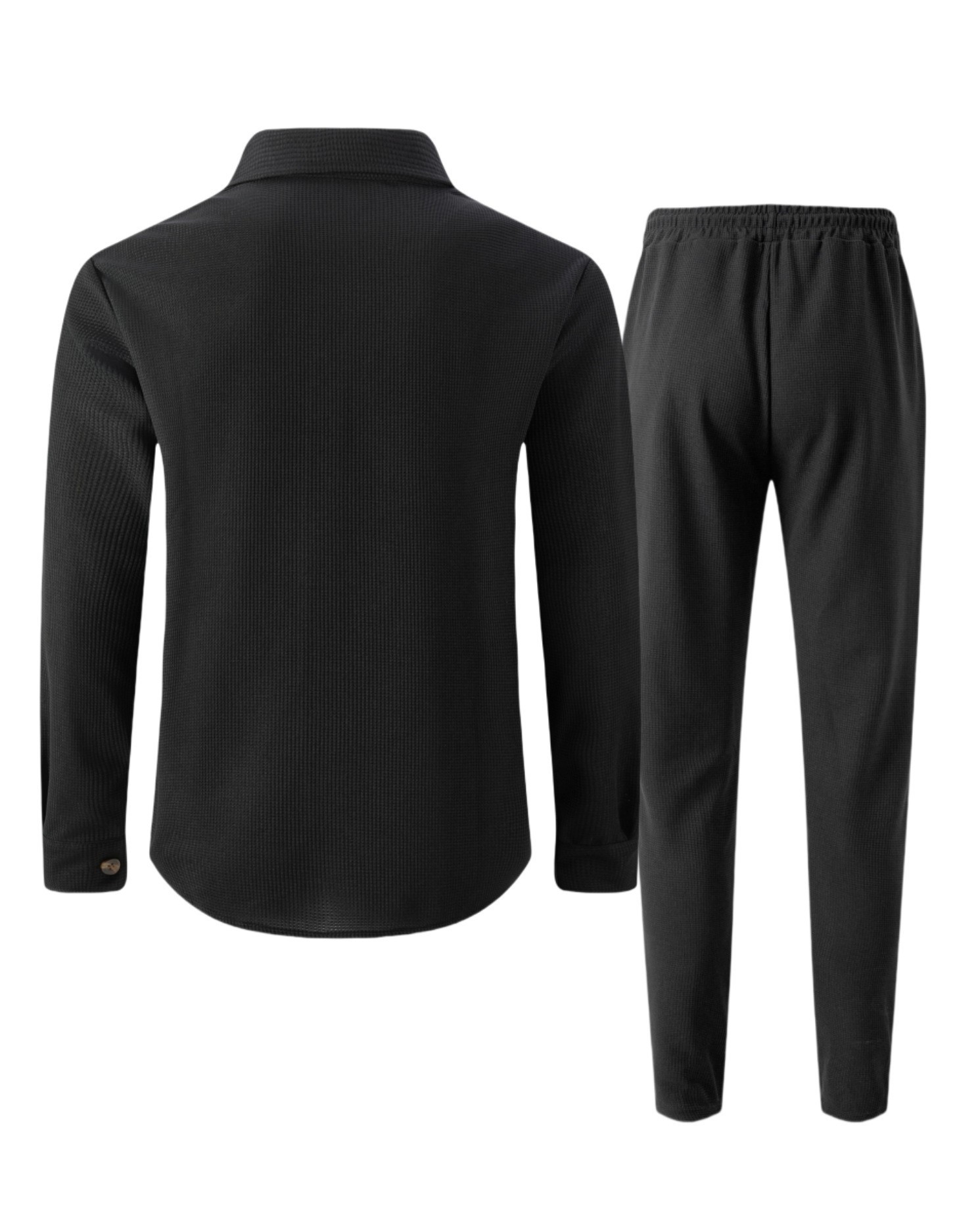 Completo uomo casual con giacca e pantaloni in waffle_voghion.com
