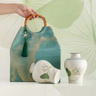 定制茶叶包装盒空礼盒竹影古典手工复古收纳袋陶瓷茶叶罐布包礼盒