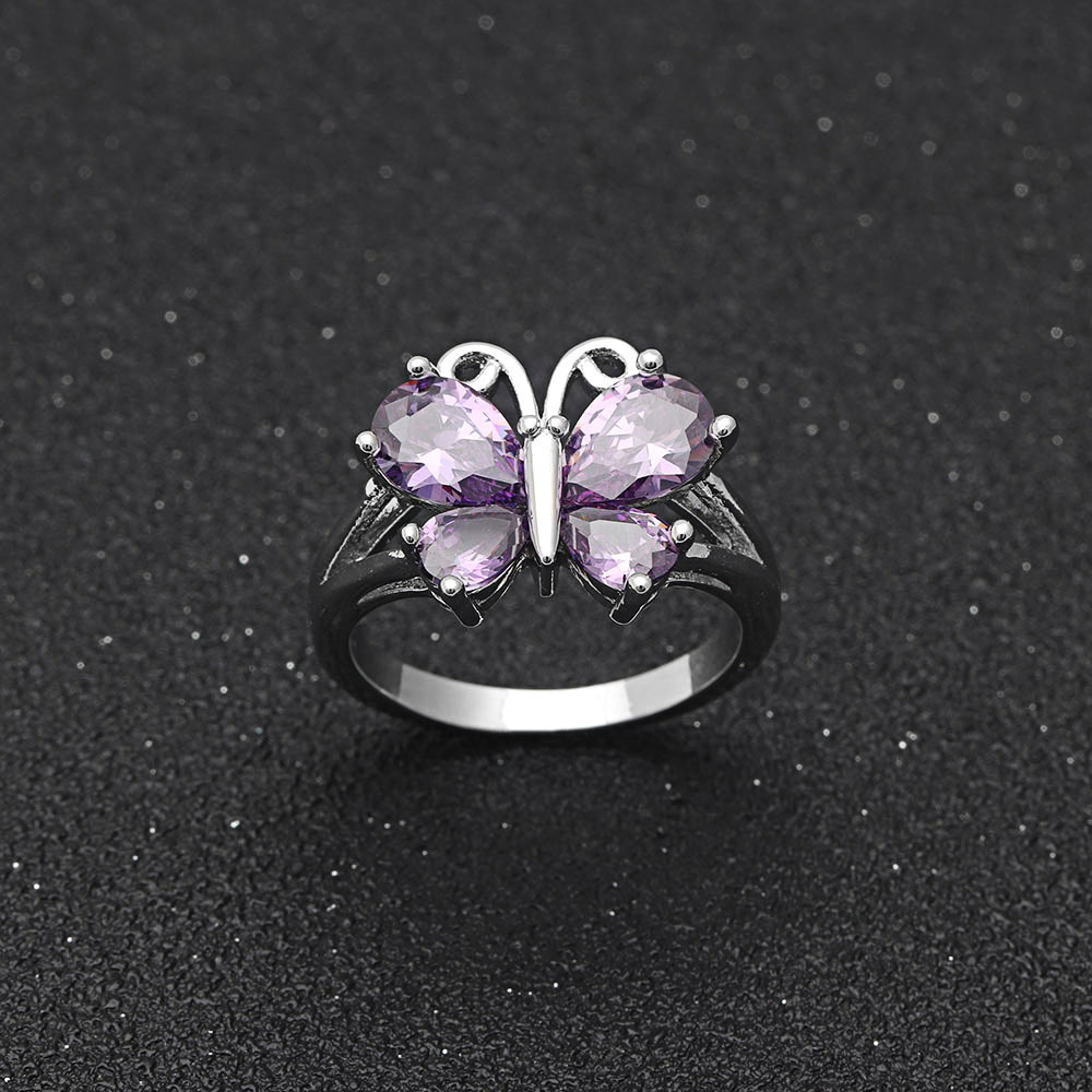 Wholesale Jewelry Ig Style Casual Butterfly Alloy Rhinestones Plating Inlay Rings display picture 2