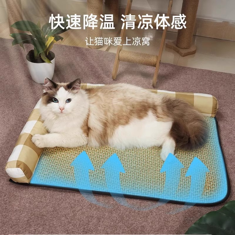 Alfombrilla para mascotas Alfombra para perros para gatos Alfombra de hielo de enfriamiento de verano Alfombra para gatos para dormir Suministros generales para mascotas para todas las estaciones