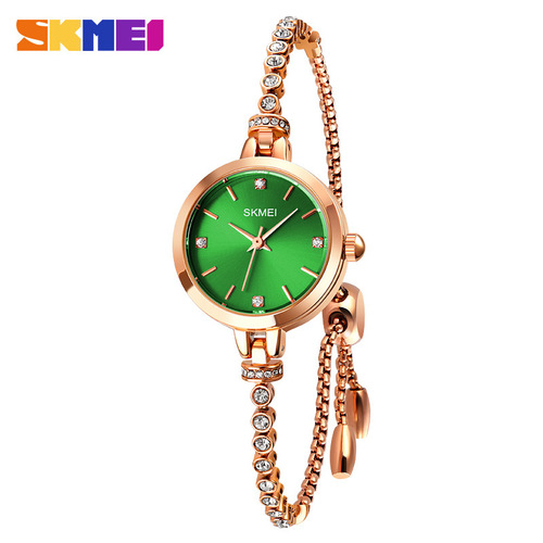 Shimei ladies creative bracelet-shaped watch, lightweight small round watch with diamonds for female students, waterproof and versatile quartz watch
