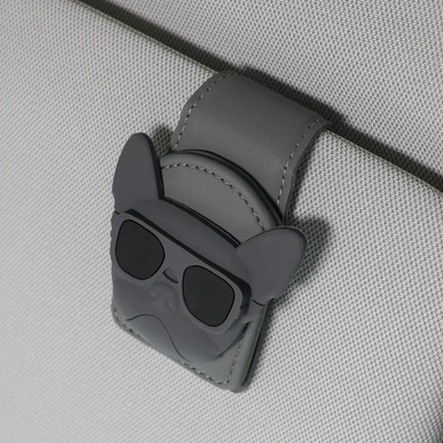 Car-Mounted Panda Glasses Clip, Car Glasses Clip/Bill Clip - gray-sunglasses-dog-style-b-gray-u-shaped-eyeglass-clip