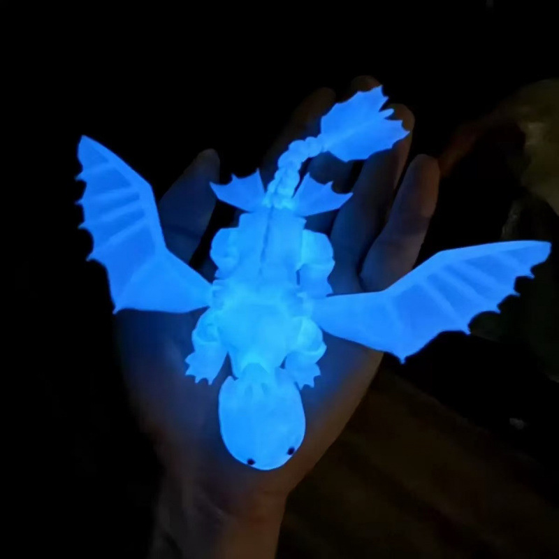 驯龙高手3d打印玩具全身关节可动无牙仔光煞带翅膀模型摆件|undefined