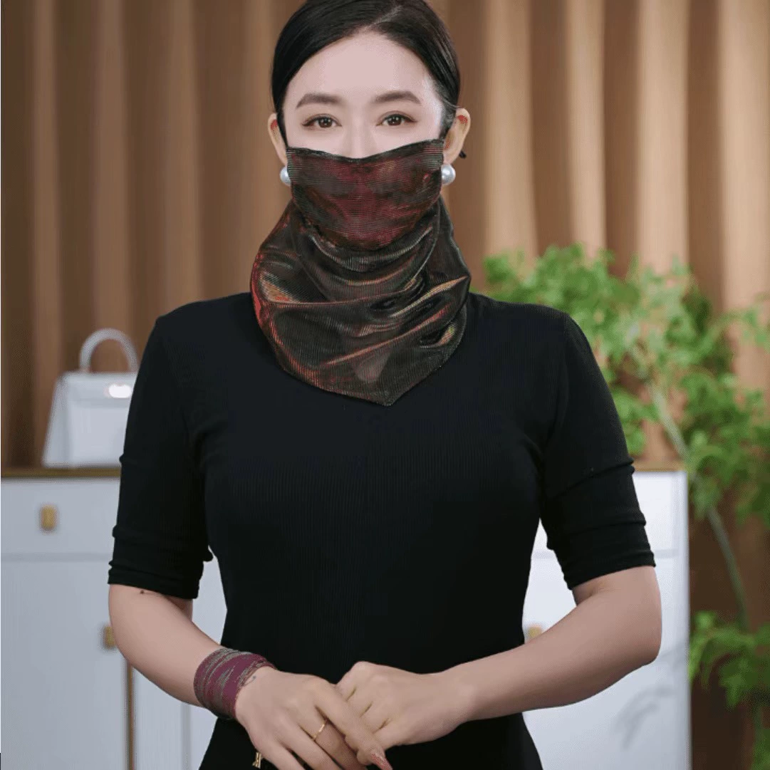 Summer fashionable universal mask, veil, new collection, sun protection, with neck protection, UF-protection