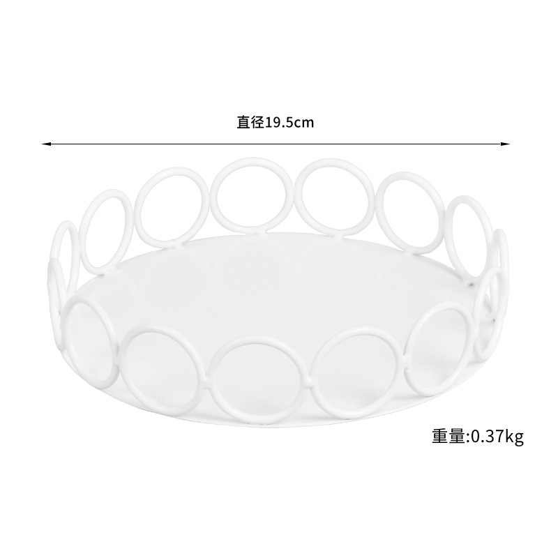 Cruzar la frontera de postre de pie plato de aperitivo de estilo europeo de la boda de hierro pastel de pie círculo pastelería cesta de frutas pantalla bandeja blanca