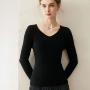 秋冬v领女士cashmere100羊绒衫
