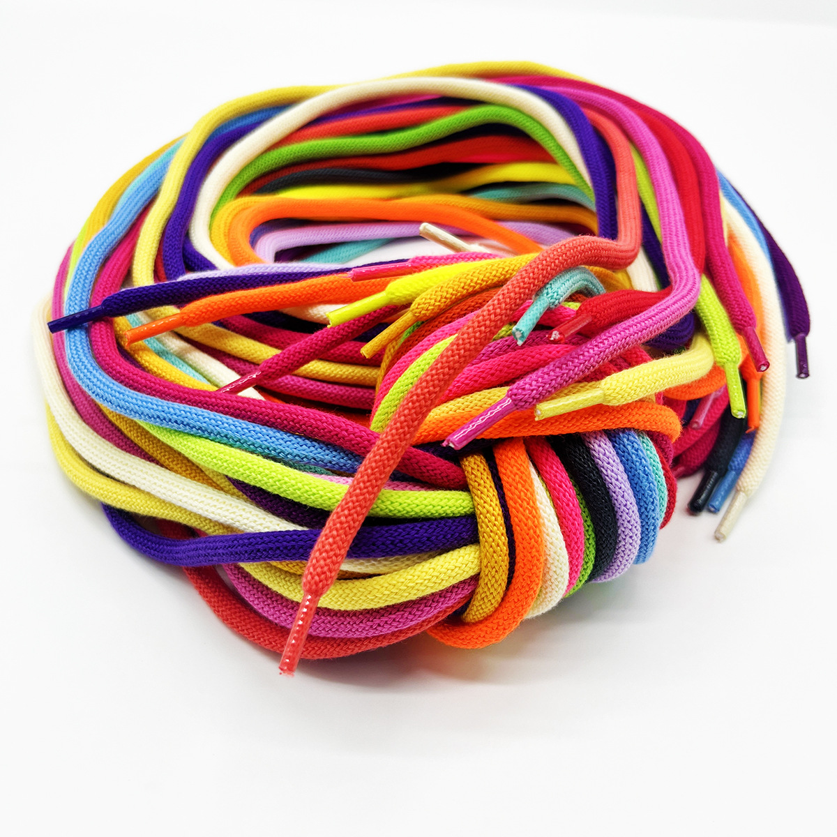 120 color poliéster algodón denso sin cabeza redonda cordones de zapatos de color sólido variedad cordones redondos adecuados zapatos de coco zapatos de papá