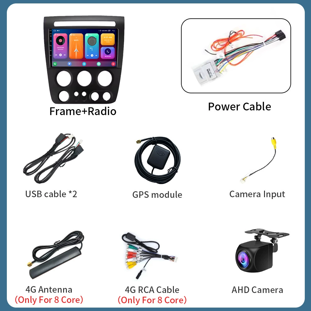 Suitable for 05-10 Hummer H3 Car Android large-screen central control Bluetooth navigator Carplay