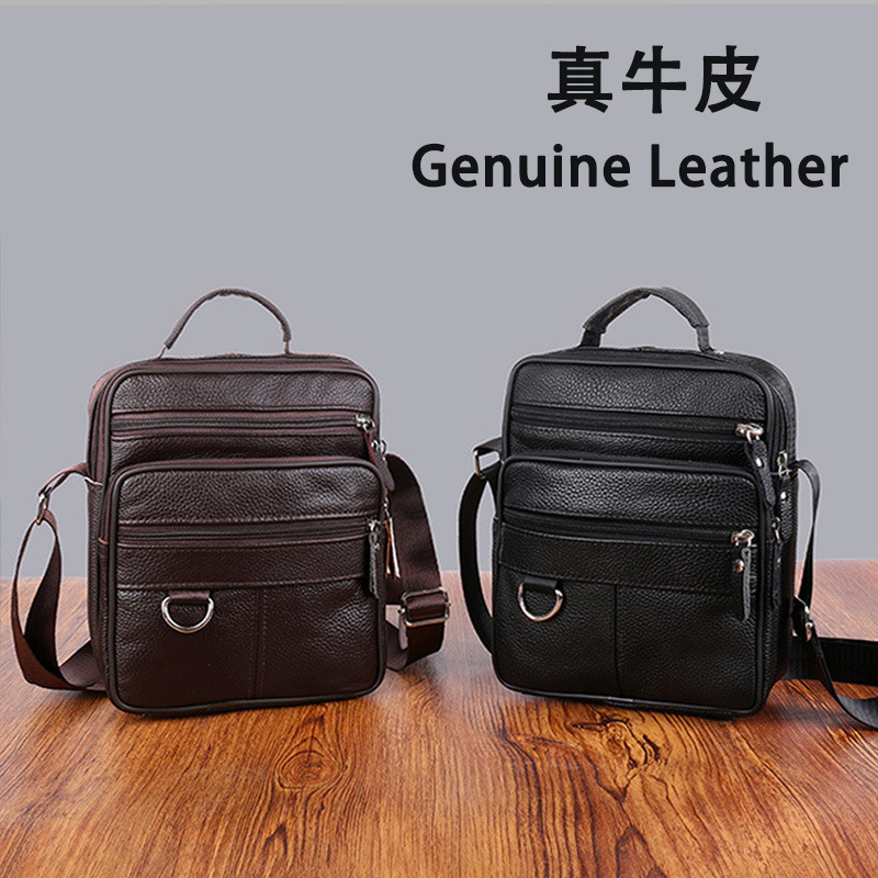 Men's Genuine Leather Soft Shoulder Bag Multi-Compartment Korean Style Backpack First Layer Cowhide New Business Casual Men's Bag Crossbody Bag Men's Genuine Leather Soft Shoulder Bag Multi-Compartment Korean Style Backpack First Layer Cowhide New Business Casual Men's Bag Crossbody Bag