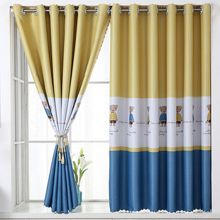 2024 New Simple Curtain Punch-free Installation Shading Bedroom Bay Window Nordic Simple Telescopic Rod Set