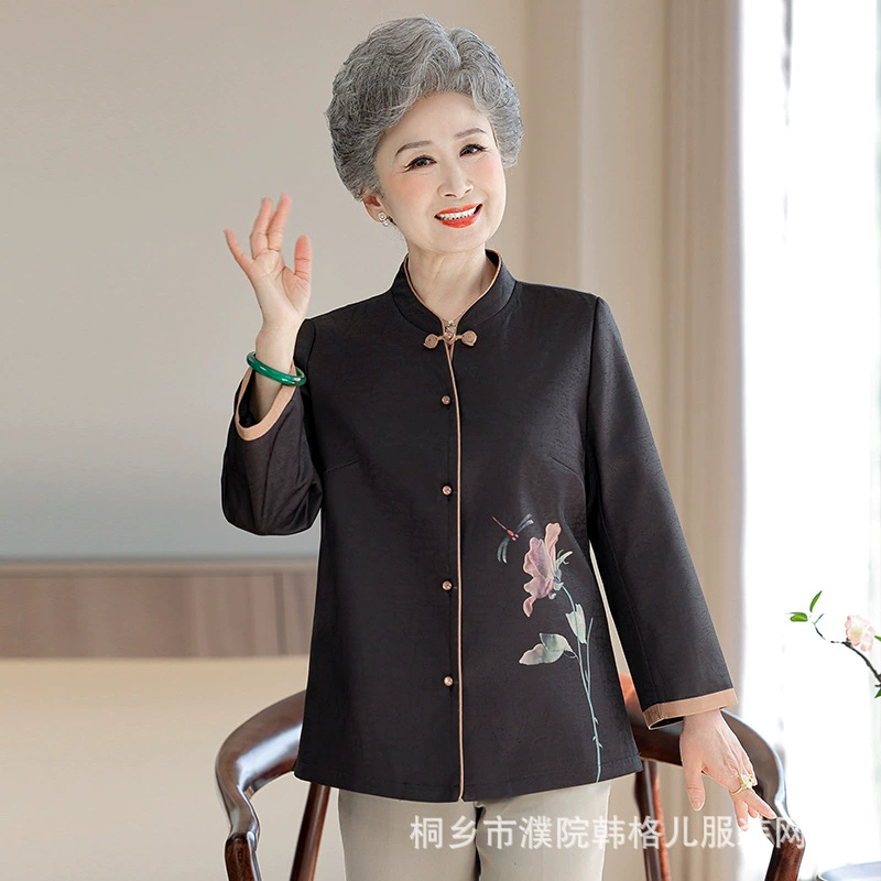 Весеннее пальто пожилой мамы тонкое бабушка весенние рубашки с длинными рукавами