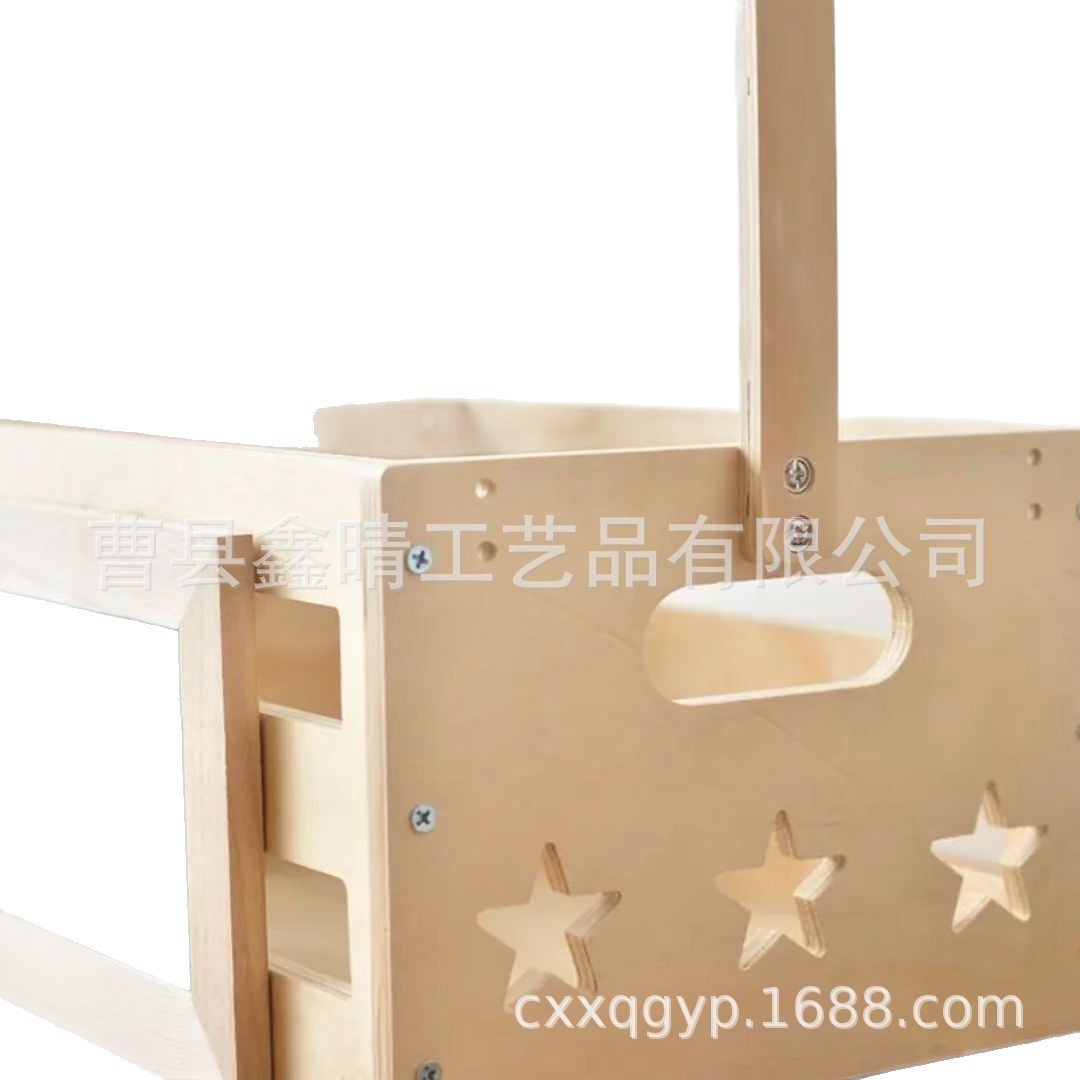 Caja de almacenamiento de juguetes para bebés de madera maciza portátil, estante de almacenamiento de ropa para niños de madera para el hogar, caja de ducha de madera para bebés