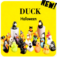跨境工厂新品万圣节鸭子浴室玩具 解压搪胶鸭子公仔捏捏乐 儿童戏