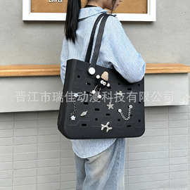 新款eva沙滩包欧美跨境可diy饰品配件手提包户外旅行洞洞包托特包