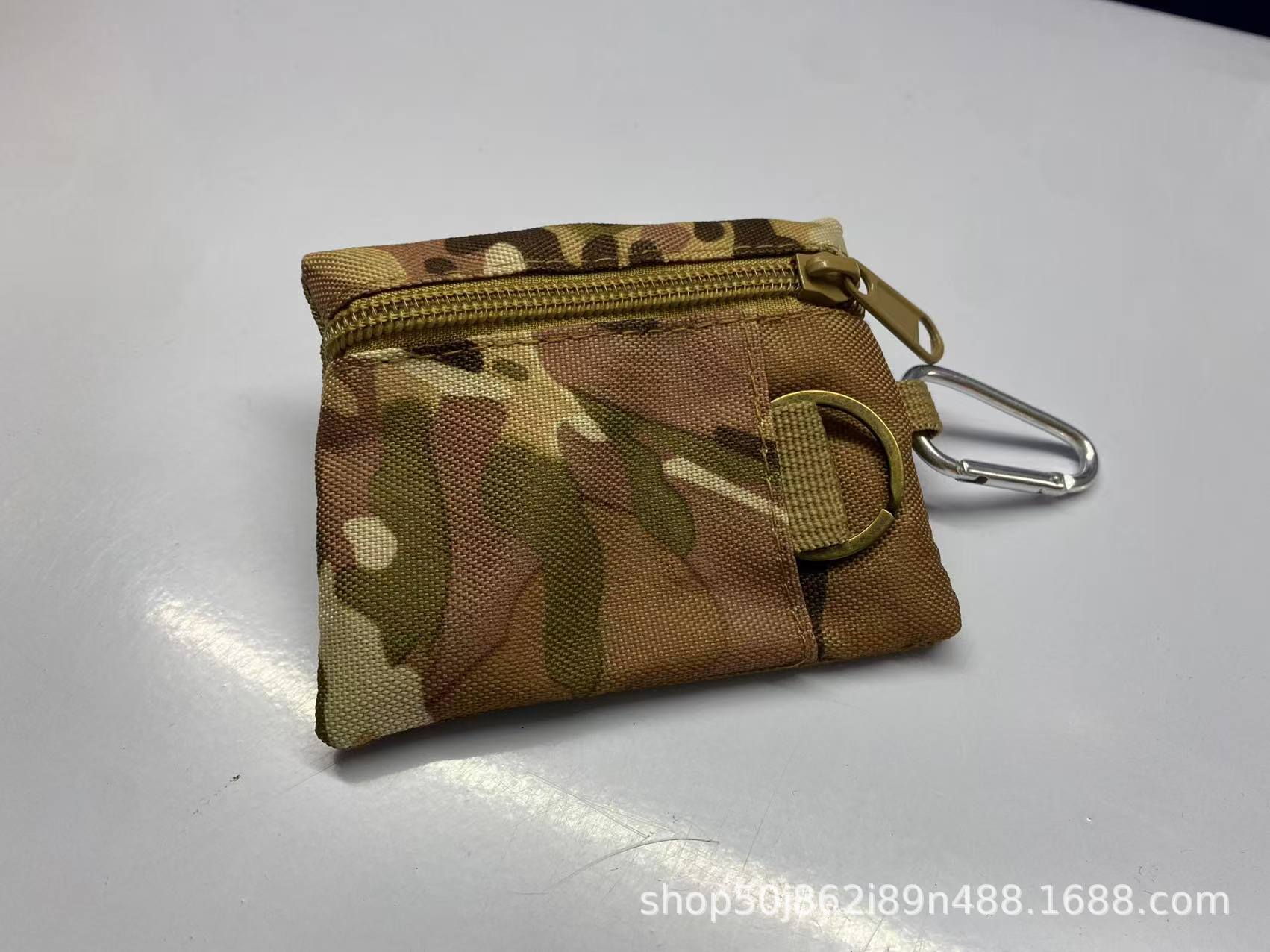 Bolsa de almacenamiento multifuncional, cremallera de lona, billetera pequeña, tarjetero, bolso cuadrado, cambio, llavero, bolso para colgar, bolso para fanáticos militares al aire libre