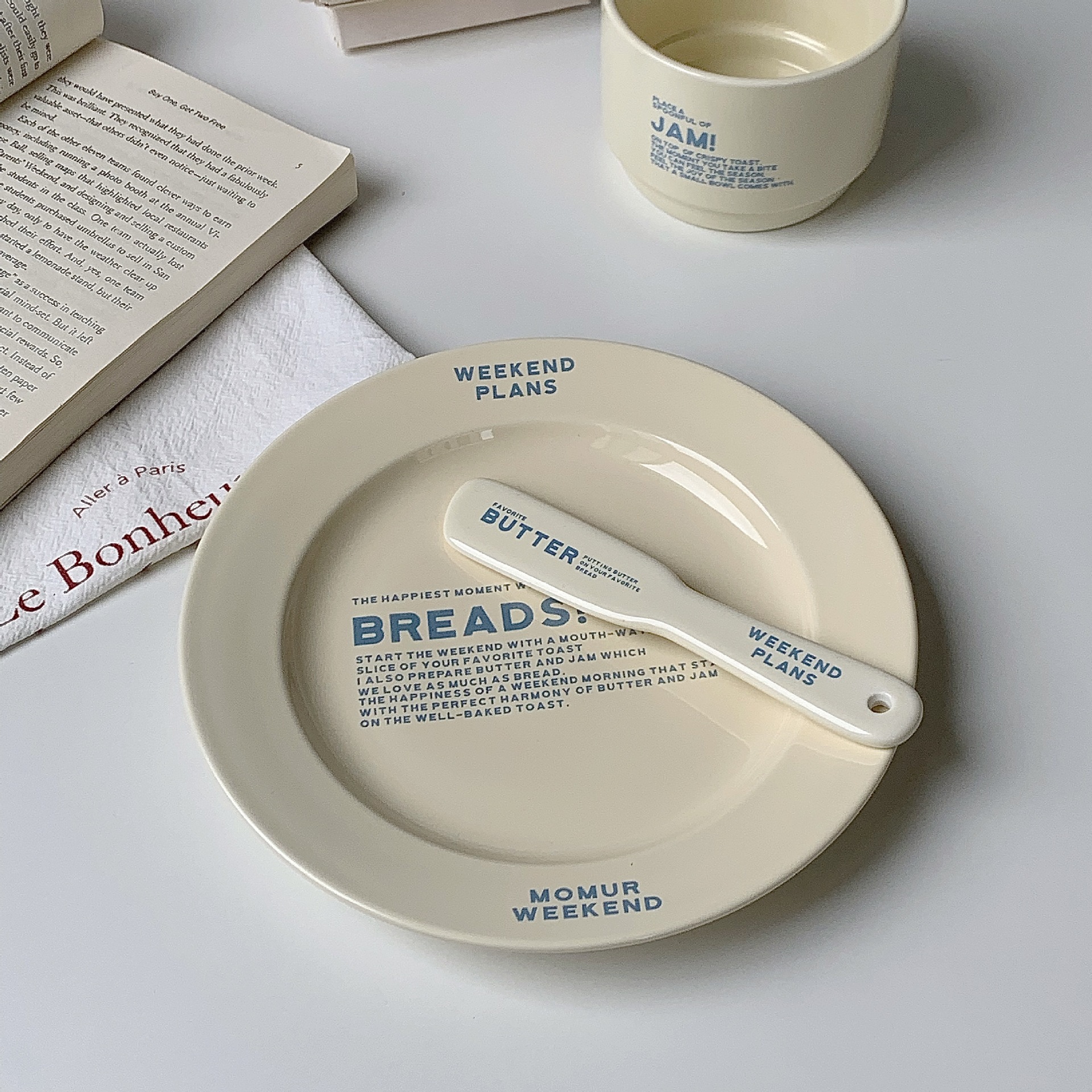 Internet Celebrity Korean-style Plate Ins Style High-value Steak Plate Western Food Plate 8-inch Flat Plate Creative Sweet Plate Cake Plate