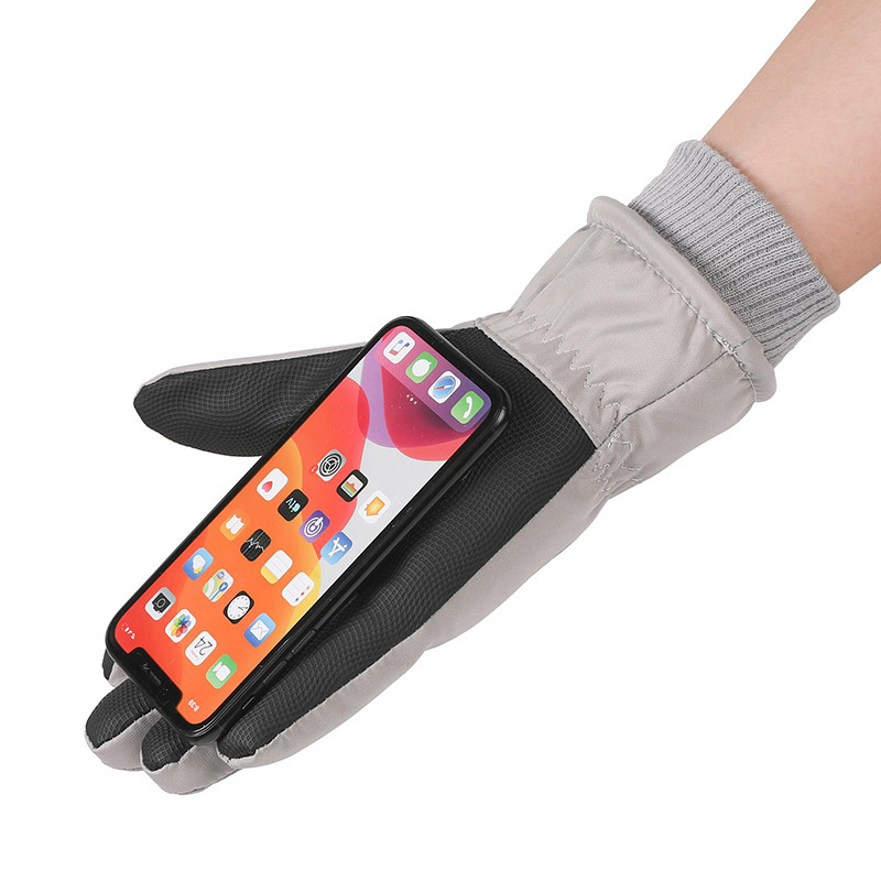 Guantes de esquí al aire libre para hombres y mujeres en invierno caliente más vello grueso ciclismo montaña impermeable antideslizante guantes de pantalla táctil de algodón