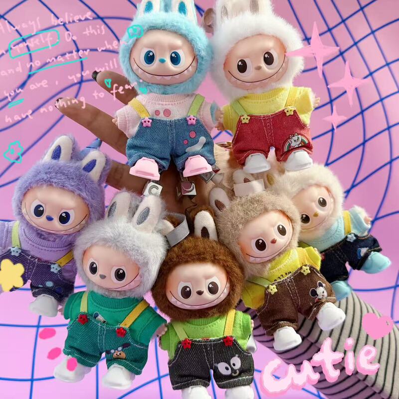 Clothing Only] Labubu 4.0 Clothing Overalls Replacement Pendant Labubu Doll Baby Clothes Overalls Set