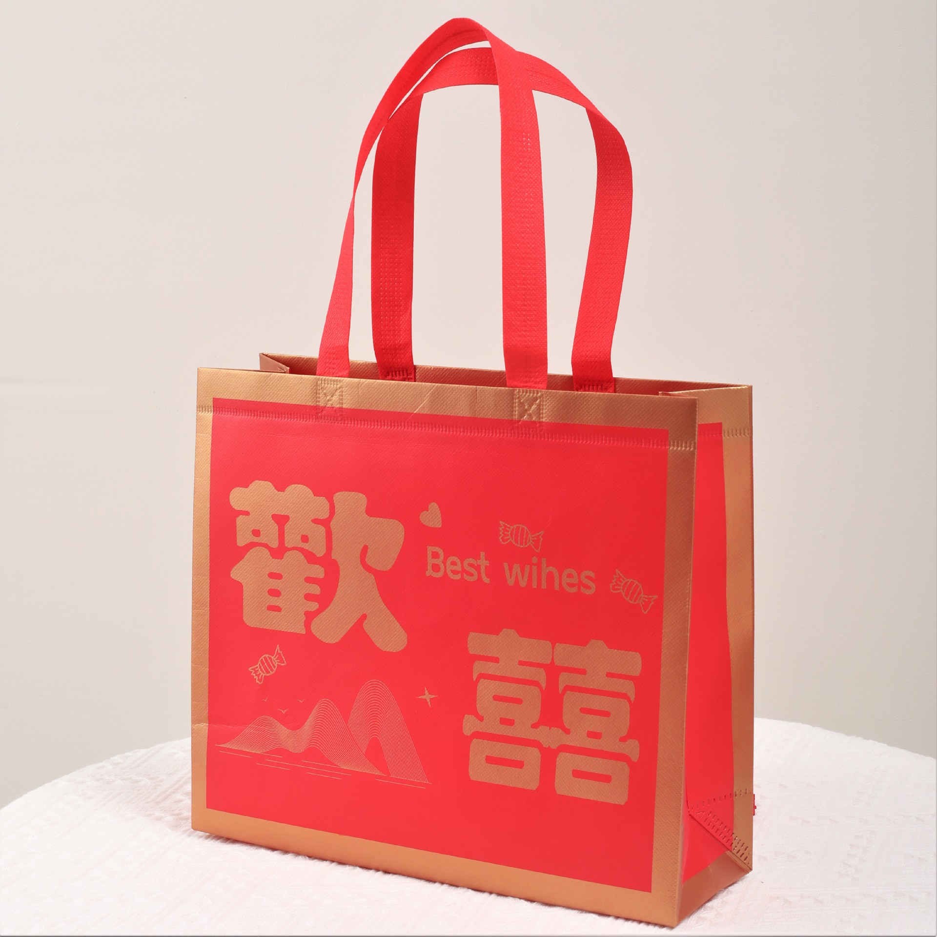 2024 bolsa de Regalo Seguro bolsa de regalo festivo bolso de boda no tejido Festival de Primavera bolsa de compras Año Nuevo rojo Lucky Bag