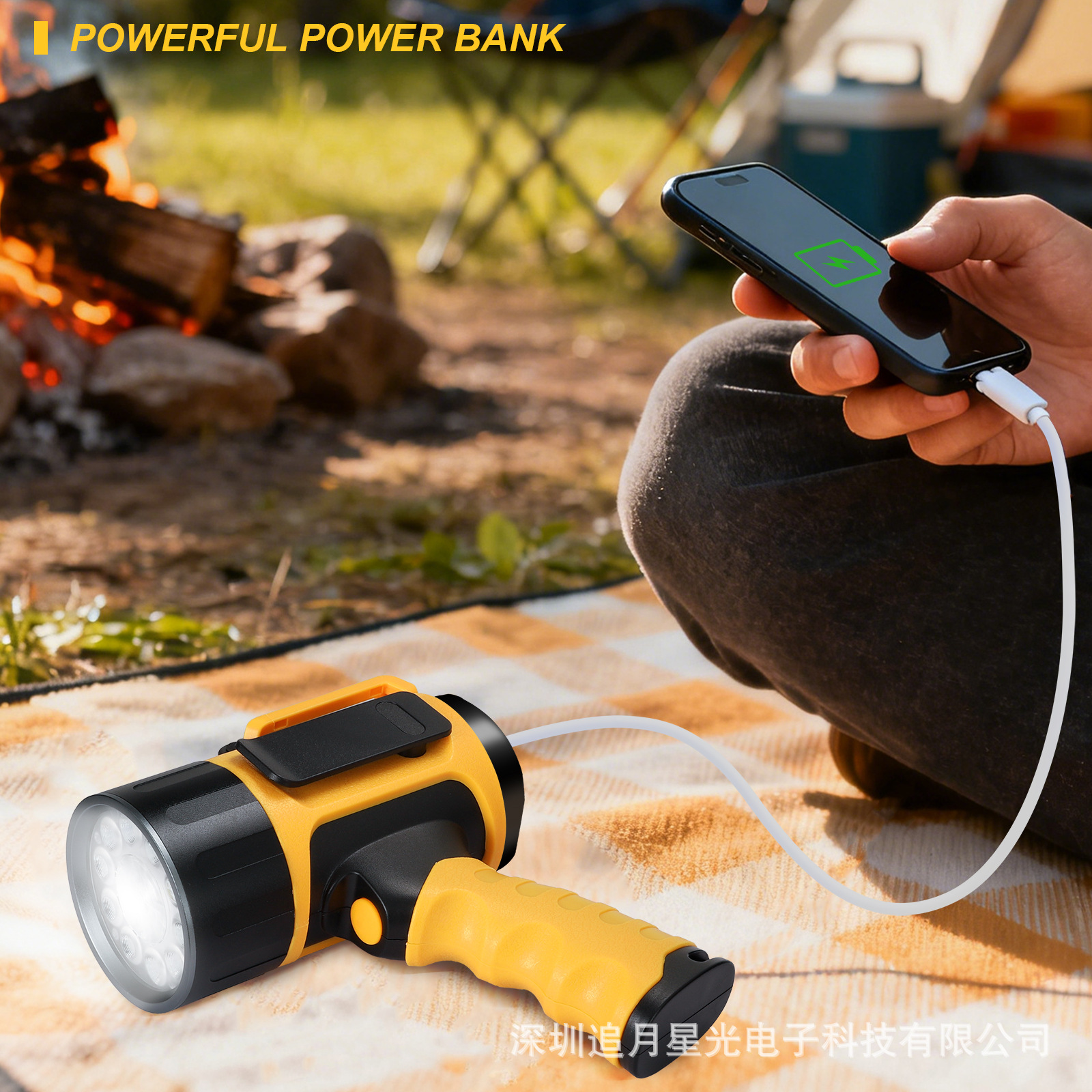 Amazon Q411 Gun-Style Flashlight for Export, High-Intensity Handheld Searchlight with Adjustable High and Low Beam, Focusing and Spreading Light