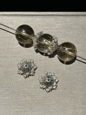 Zərgərlik ara hissələri — 14K Gold-Filled Micro-Paved Zircon Crystal - bright-silver-14mm-one