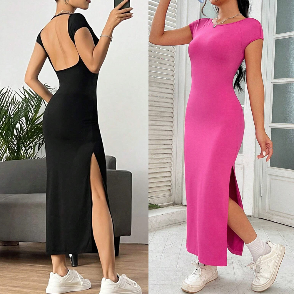 elegant knitted summer dress with sleeves sleevless