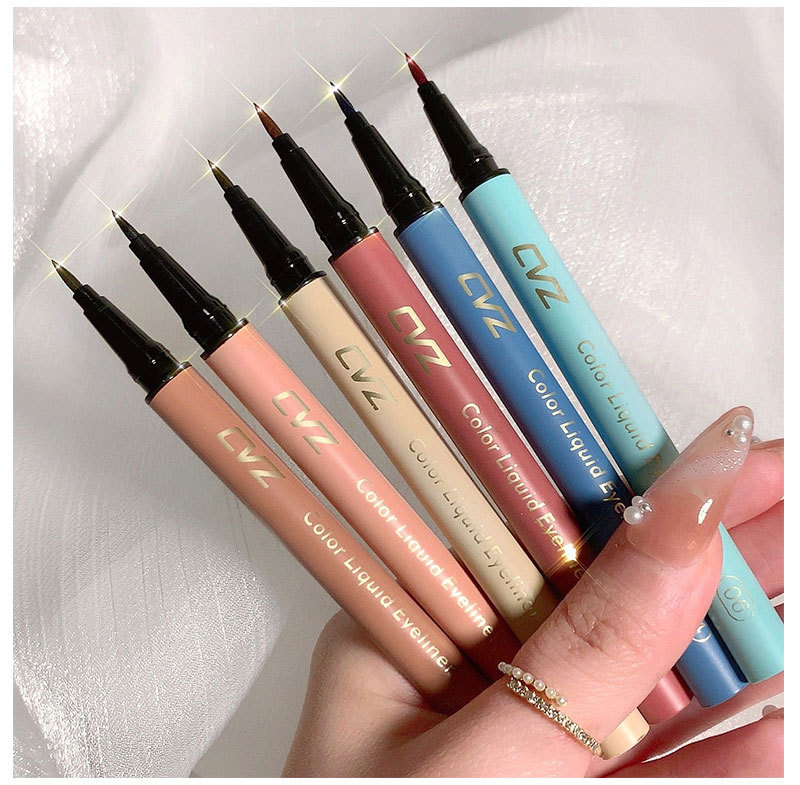 CVZ Color Eyeliner waterproof Anti-sweat Halo brown violet beginner Novice face without makeup Eyeliner Liquid Pen