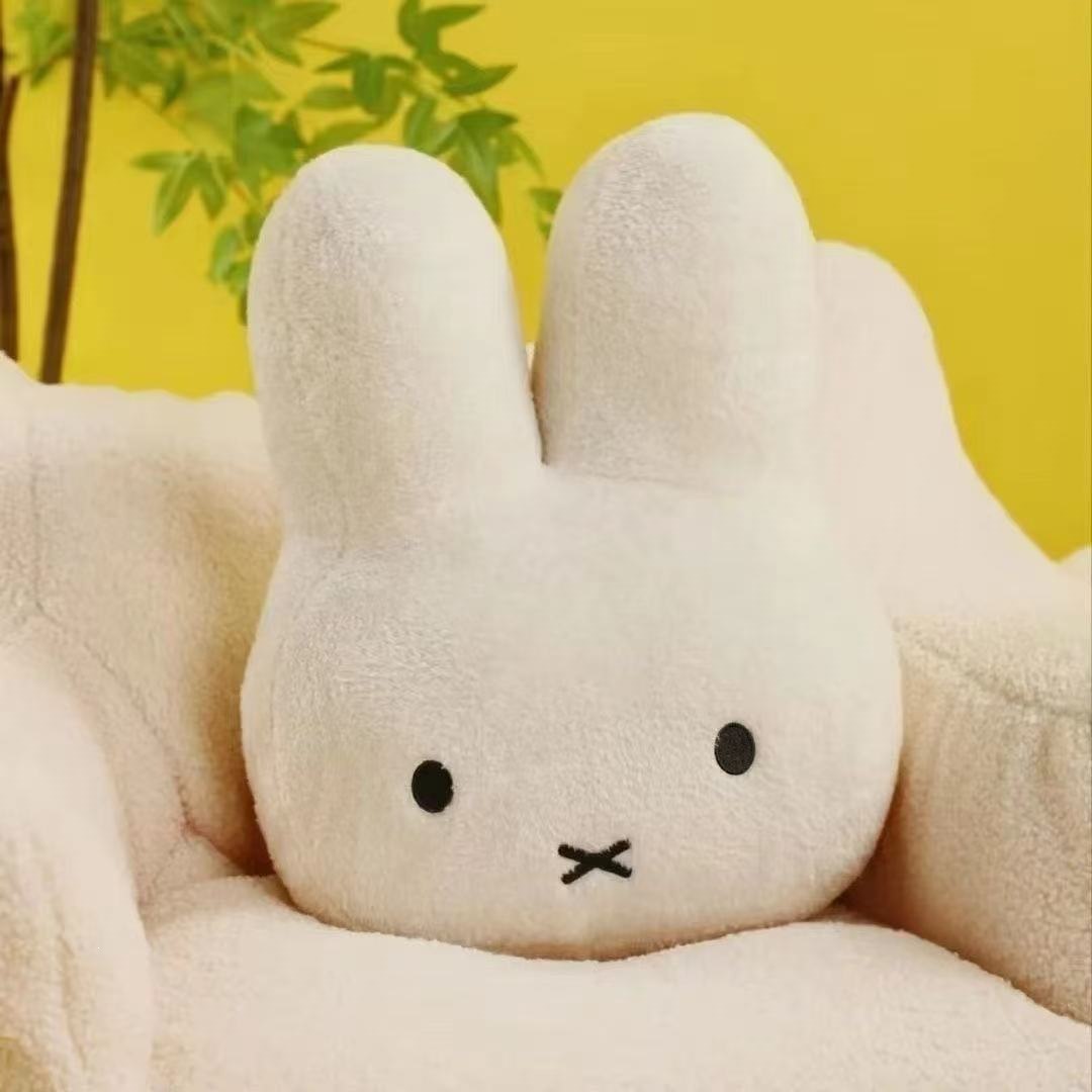 Miffy Rabbit Doll Rabbit Head Pillow Bear Head Cushion Dormitory Bedside Cushion Office Chair Cushion Nap Pillow Wholesale
