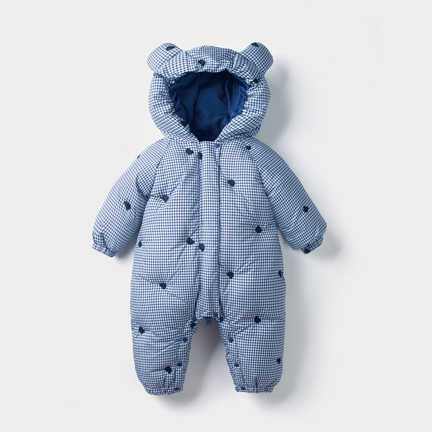 New baby down jacket jumpsuit for boys and girls, winter outdoor clothing for infants and toddlers, thickened romper and outerwear