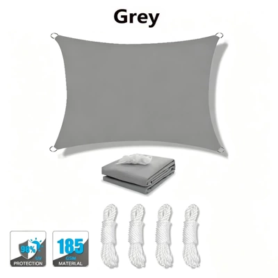 UPF50+ sunshade canopy, garden rainproof sunshade 4-corner sail, outdoor sunshade sail, UV protection for garden and courtyard (Avtomobil yan çətirləri) - gray-2x2m