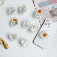 手機氣囊支架韓國ins珍珠大理石滴膠背貼桌面穩固支撐創意小眾diy