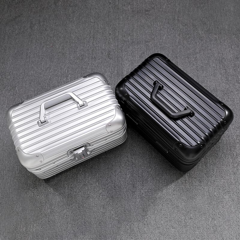 Suitcase full metal aluminum magnesium alloy password box cosmetic case 14 inch toolbox 17 inch