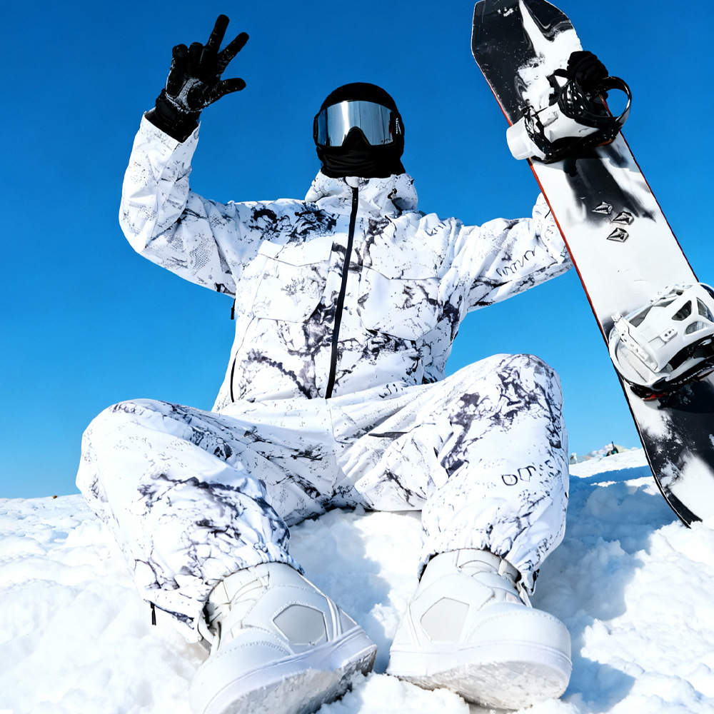 Men's ski suit, waterproof, windproof, padded and thickened, professional thermal winter ski jacket and pants set, cross-border wholesale