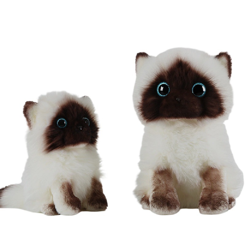 Abrazo bebé lindo gato muñeca Linda simulación Siamés Gato de peluche de juguete decoración femenina al por mayor