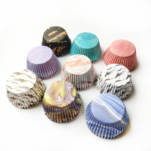 Snow Maiden Paper Plate Round Large Baking Marble Pattern Geometric Pattern Cake Plate Hug Roll Paper Plate 100