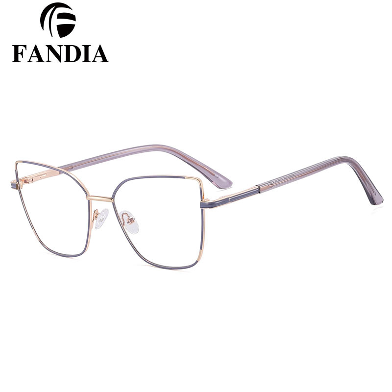 93566 nuevo espejo plano de metal anti-azul de comercio exterior, espejo óptico femenino de tendencia, fábrica de gafas al por mayor