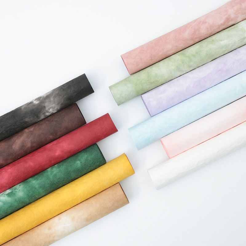 Día de San Valentín tie-dye serie flor papel de envolver hecho a mano DIY regalo ramo piedra patrón papel flor tienda floral