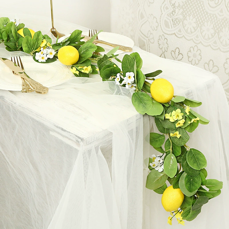 Spring lemon rattan cross-border home dining table artificial lemon fruit wedding decoration props simulated lemon rattan