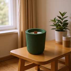 亚马逊热销款大豆蜡烛杯香薰无烟蜡烛杯水泥蜡烛盆摆件源头厂家