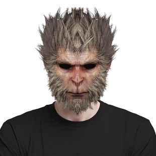 Black Myth Wukong Mask Monkey King Mask Funny Monkey Headgear Halloween Game Cos Props Peripheral