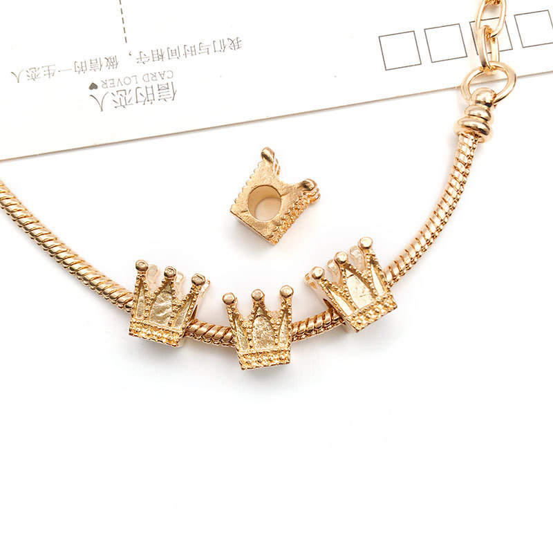 1 europeo y americano gran agujero perlas KC oro panjia gran agujero granos aleación perlas perforadas collar joyería accesorios cuentas sueltas al por mayor