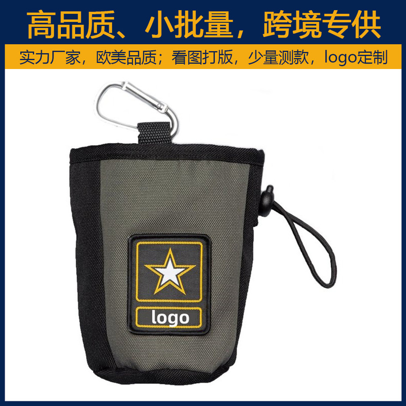 Customized Logo Outdoor Treatment Training Dog Bag Dog Snack Bag with Inner Divider Dark Camouflage Green