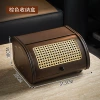 Woven cosmetic box-brown with black beads